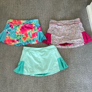 3 girls large champion sport skirts with built in shorts